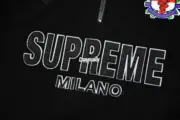 【預售】SUP FW22 Week 1 Milano Half Zip Pullover 半拉鏈徽章刺繡衛衣長袖大學T 黑/白：圖片 8
