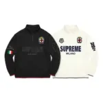 【預售】SUP FW22 Week 1 Milano Half Zip Pullover 半拉鏈徽章刺繡衛衣長袖大學T 黑/白