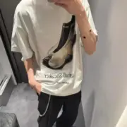 【618新品】【福利回饋】巴黎 BLC 25SS Basketball Sneaker 籃球鞋印花短袖T恤 米色：圖片 7