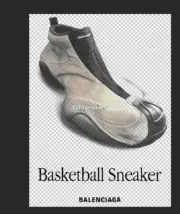 【618新品】【福利回饋】巴黎 BLC 25SS Basketball Sneaker 籃球鞋印花短袖T恤 米色：圖片 12