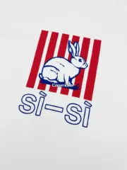 【618新品】【福利回饋】BV家 25SS 兔子小白兔 動物印花 簡約 短袖T恤 白色：圖片 7