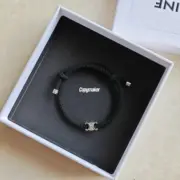 【預售】【新年福利】【過驗】CELIN 凱旋門 經典logo  手鏈手環手繩 經典款 黑色：圖片 3