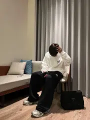 巴黎 BLC 24FW Unity 雙環刺繡字母logo 長褲休閒褲棉褲衛褲 Baggy：圖片 2