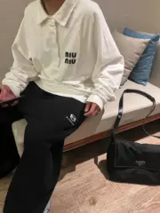 巴黎 BLC 24FW Unity 雙環刺繡字母logo 長褲休閒褲棉褲衛褲 Baggy：圖片 3