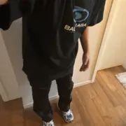 巴黎 BLC 24SS 衝浪 雙面logo 開裂印花爆裂紋 小破壞 短袖T恤：圖片 8