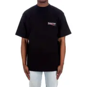 巴黎 BLC 21FW Political Campaign 可樂刺繡 波浪 短袖T恤 黑色：圖片 4