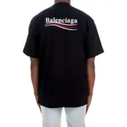 巴黎 BLC 21FW Political Campaign 可樂刺繡 波浪 短袖T恤 黑色：圖片 5