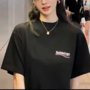 巴黎 BLC 21FW Political Campaign 可樂刺繡 波浪 短袖T恤 黑色：圖片 6