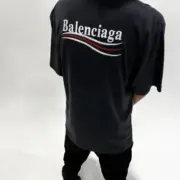 巴黎 BLC 21FW Political Campaign 可樂刺繡 波浪 短袖T恤 黑色：圖片 8