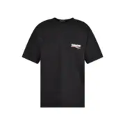 巴黎 BLC 21FW Political Campaign 可樂刺繡 波浪 短袖T恤 黑色：圖片 3