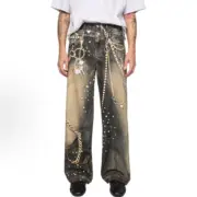 【現貨】【2026新年福利】Acne Studios 26SS 新年限定 黑金鍊條3D印花 牛仔褲工裝褲 1981M：圖片 2