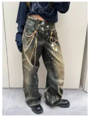 【現貨】【2026新年福利】Acne Studios 26SS 新年限定 黑金鍊條3D印花 牛仔褲工裝褲 1981M：圖片 5