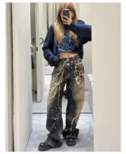 【現貨】【2026新年福利】Acne Studios 26SS 新年限定 黑金鍊條3D印花 牛仔褲工裝褲 1981M：圖片 6