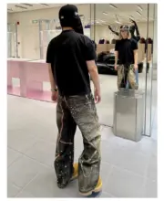 【現貨】【2026新年福利】Acne Studios 26SS 新年限定 黑金鍊條3D印花 牛仔褲工裝褲 1981M：圖片 7