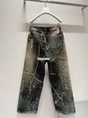 【現貨】【2026新年福利】Acne Studios 26SS 新年限定 黑金鍊條3D印花 牛仔褲工裝褲 1981M：圖片 11