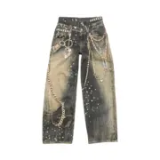 【現貨】【2026新年福利】Acne Studios 26SS 新年限定 黑金鍊條3D印花 牛仔褲工裝褲 1981M