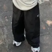 【現貨】巴黎 BLC 25SS Basketball系列 單環循環刺繡 尼龍直筒休閒褲運動褲長褲 Baggy：圖片 4