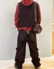 【預售】【福利回饋】GVC x MMW 24FW 秀款聯名 羊毛 可拆卸 綁帶工裝褲西裝褲七分褲褲子：圖片 5