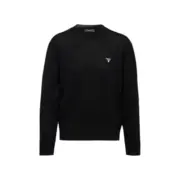 PRA 24FW 經典徽章logo 羊毛混紡 素色簡約 針織毛衣圓領衛衣大學T長袖：圖片 2