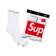 【現貨】【雙11新品】Sup x Hanes 聯名經典 純棉襪子中筒襪棉襪長襪 一組四雙 黑/白：圖片 3