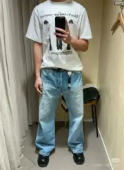 【現貨】Acne Studios 23FW 經典直筒微喇叭版型 淺藍色 2021M 直筒牛仔褲長褲工裝褲：圖片 5