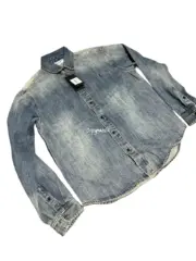 SAINT LAURENT 23FW 聖羅蘭 YSL 刺繡小logo 牛仔襯衫 夾克外套：圖片 5