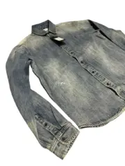 SAINT LAURENT 23FW 聖羅蘭 YSL 刺繡小logo 牛仔襯衫 夾克外套：圖片 6