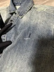 SAINT LAURENT 23FW 聖羅蘭 YSL 刺繡小logo 牛仔襯衫 夾克外套：圖片 10