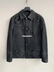 【預售】1V 25SS 滿版老花字母logo  水洗皮標 牛仔外套夾克襯衫：圖片 10