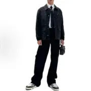 【預售】1V 25SS 滿版老花字母logo  水洗皮標 牛仔外套夾克襯衫：圖片 5