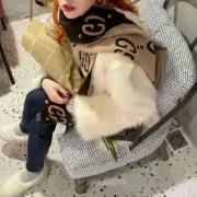 GUC 雙面字母 雙G提花 羊毛真絲 圍巾 披肩：圖片 8