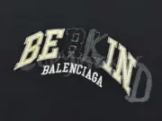 巴黎 BLC 23SS Be kind 補丁刺繡做舊破壞 logo字母 水洗 短袖T恤 水洗藍黑：圖片 7