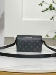 【預售】1V 22SS SOFT STEAMER 經典老花 塗層帆布拼牛皮 小包單肩包側背包小包 M81783：圖片 9