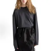 【現貨】PRA 24FW Ripped-Triangle 三角標貼布 簡約素色 長袖T恤打底衫：圖片 3