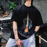 巴黎 BLC 24SS TOKYO 東京銀座限定 鐵塔小破壞 短袖T恤 黑色/灰白：圖片 15