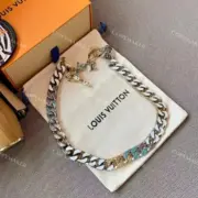 1V 20SS Necklace Chain Links 拼接幻彩 古巴項鍊 鋼項鍊 吊墜 50CM：圖片 2