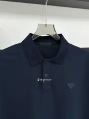 【現貨】PRA 23SS 三角標三角牌logo 經典款 素色簡約 Polo衫短袖T恤 藏青色：圖片 6