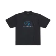 【現貨】【福利回饋免運】巴黎 BLC 24SS 衝浪 雙面logo 水洗龜裂印花 小破壞 短袖T恤：圖片 2