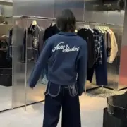 【預售】【雙11福利】Acne Studios 25FW 刺繡logo字母 立領拉鍊夾克外套 短寬baggy：圖片 11