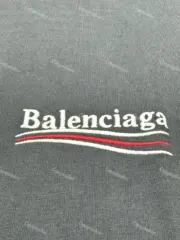 巴黎 BLC 21FW Political Campaign 可樂刺繡 波浪 短袖T恤 深灰：圖片 3