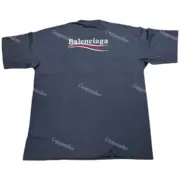 巴黎 BLC 21FW Political Campaign 可樂刺繡 波浪 短袖T恤 深灰：圖片 6