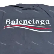 巴黎 BLC 21FW Political Campaign 可樂刺繡 波浪 短袖T恤 深灰：圖片 7