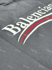 巴黎 BLC 21FW Political Campaign 可樂刺繡 波浪 短袖T恤 深灰：圖片 8