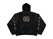 【現貨】巴黎 BLC 23SS 雙B 比特幣 泥染水洗作舊破壞 帽T連帽衛衣帽衫：圖片 5