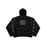 【現貨】巴黎 BLC 23SS 雙B 比特幣 泥染水洗作舊破壞 帽T連帽衛衣帽衫：圖片 2