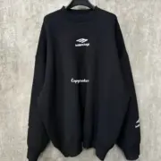 【預售】【雙11新品】巴黎 BLC 24FW 滑雪系列 3B刺繡 羊絨混紡保暖 圓領衛衣大學T毛衣 黑色：圖片 5