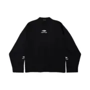 【預售】【雙11新品】巴黎 BLC 24FW 滑雪系列 3B刺繡 羊絨混紡保暖 圓領衛衣大學T毛衣 黑色：圖片 2