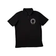 【預售】【過驗】Chrome Hearts 25SS 馬蹄梵文 925純銀扣 Polo衫短袖T恤 CH克羅心 黑色