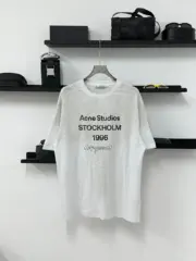 【現貨】Acne Studios 24SS 水洗做舊經典logo 素面簡約 圓領純棉短袖T恤：圖片 15