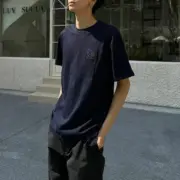 【現貨】LOWE 25SS 經典幾何刺繡logo 簡約 短袖T恤 海軍藍/米白：圖片 3